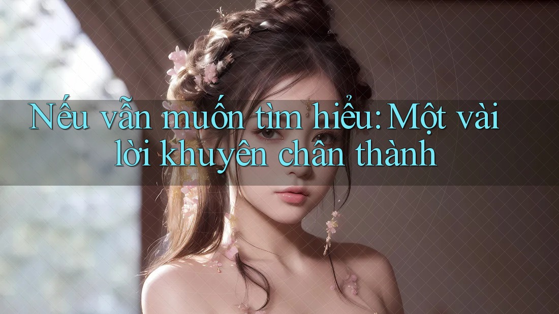 Nếu vẫn muốn tìm hiểu: Một vài lời khuyên chân thành
